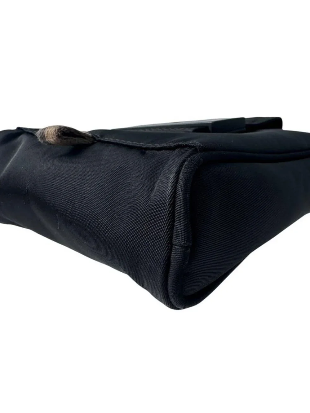 Fendi Baguette Phone Pouch Nylon Shoulder Bag Black